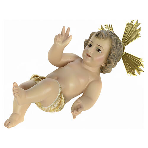 Niño Jesús con aureola pasta demadera 20cm