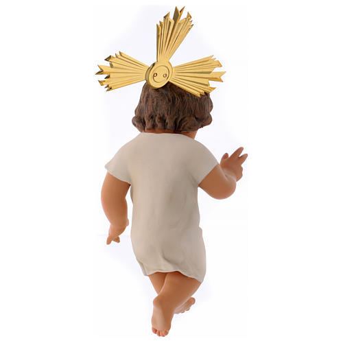 Niño Jesús vestido blanco bendecidor madera 25 cm
