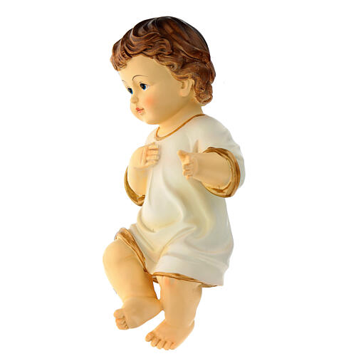 Estatua vestida Niño Jesús 21 cm resina