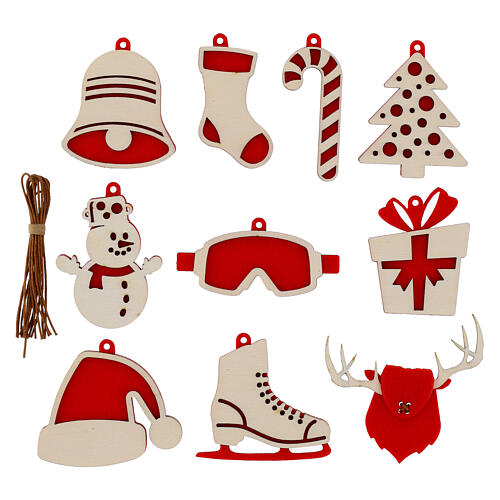 Decoraciones Navideñas 6 cm madera 10 unidades