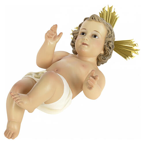 Niño Jesús con aureola 40cm pasta de madera