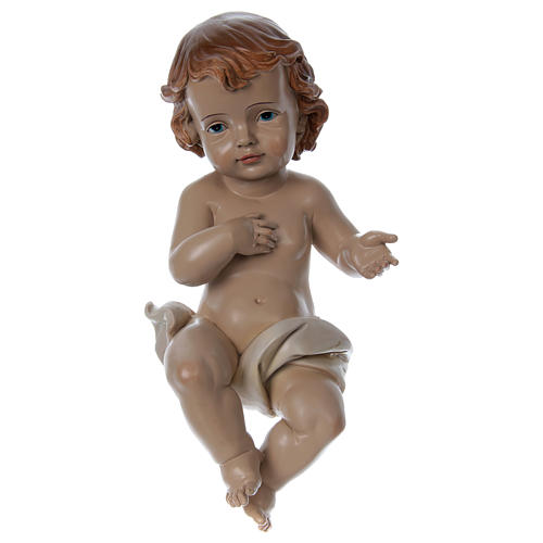 Niño Jesús de resina con paño h real 33 cm