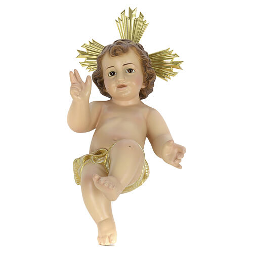 Niño Jesús con aureola pasta demadera 20cm