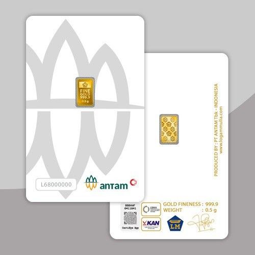 Emas Antam Batangan 0.5 Gram RP. 1.194.625