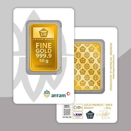 Emas Batangan Antam 50 Gram Rp. 119.462.500