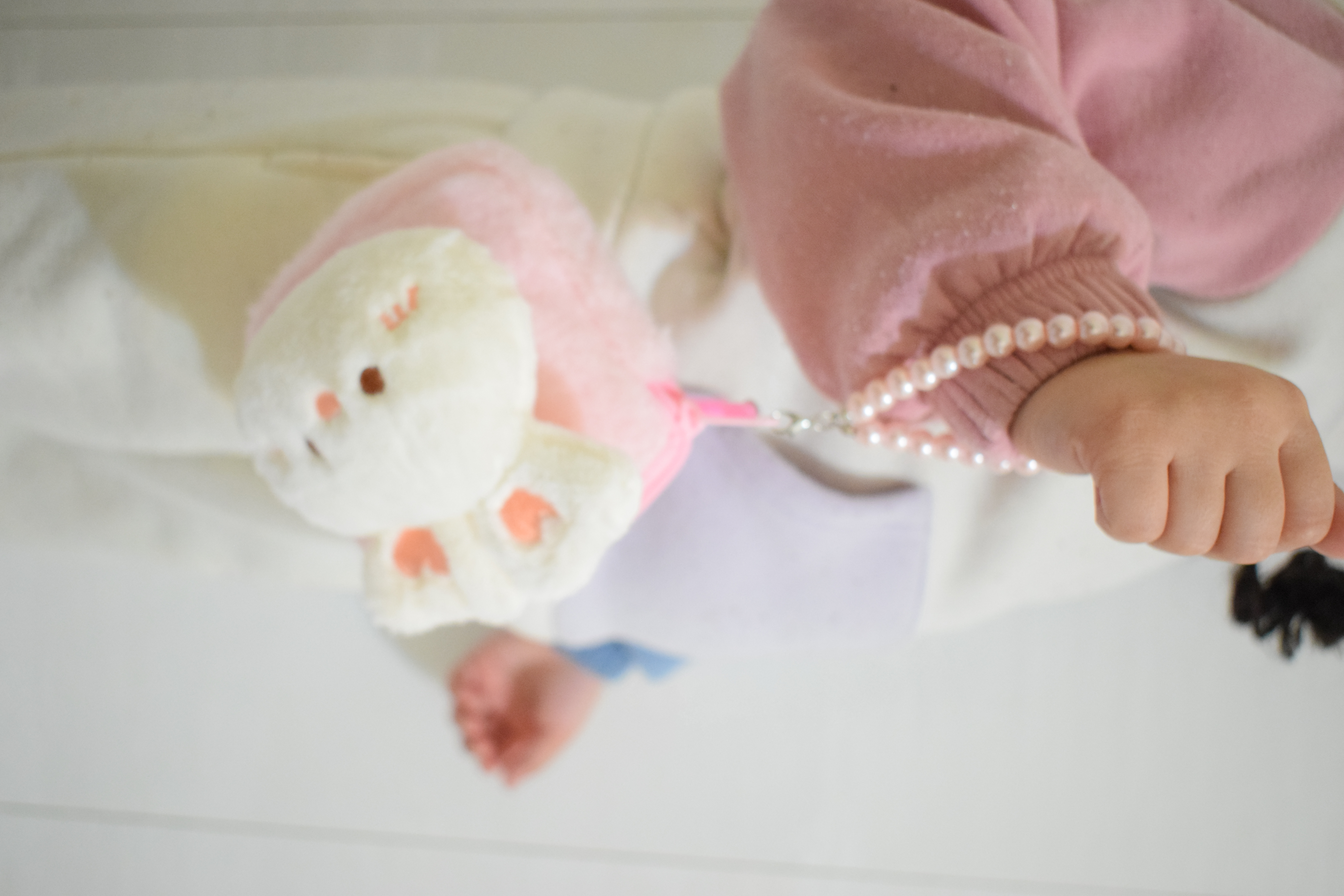 Cute Plush Coin Purse With Pearl Handle