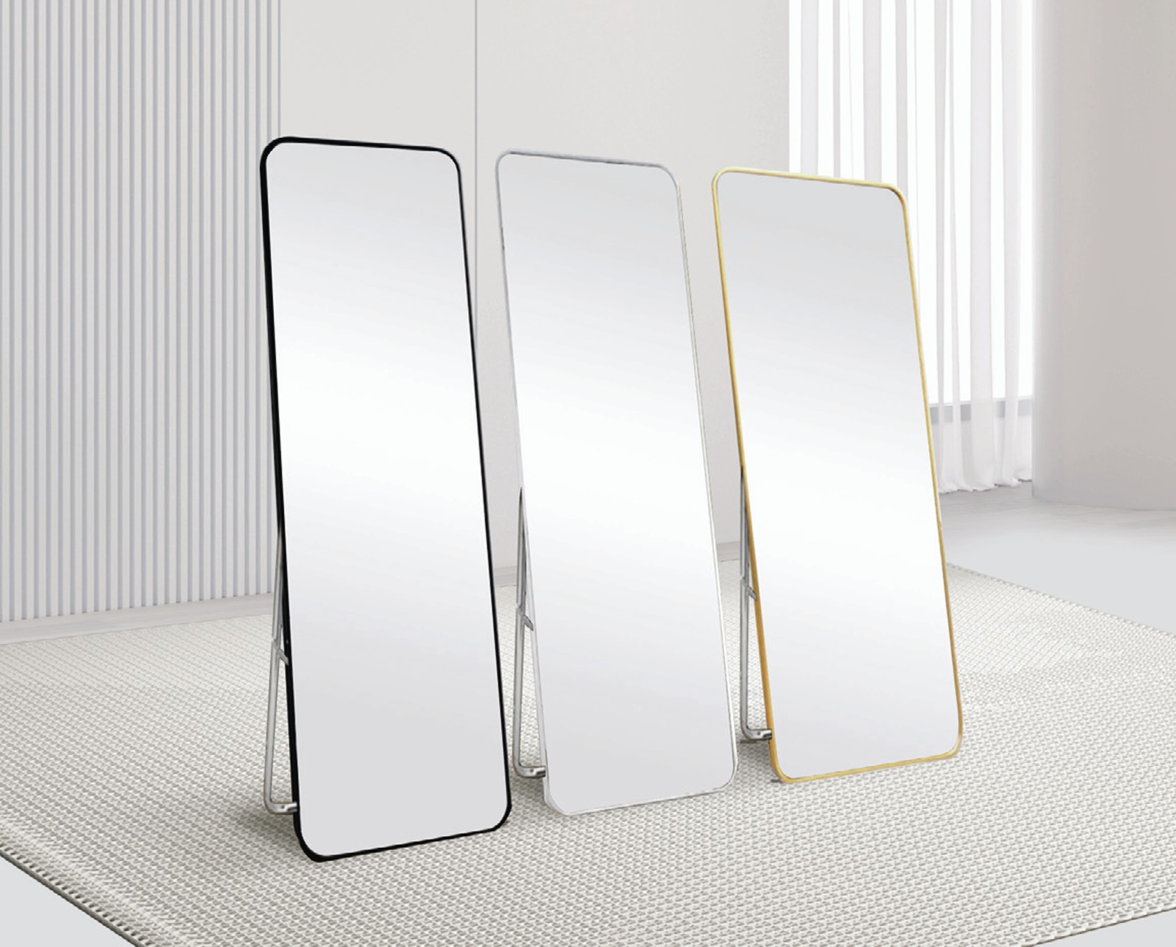 Floor Standing Mirrors ( White / Black / Gold )