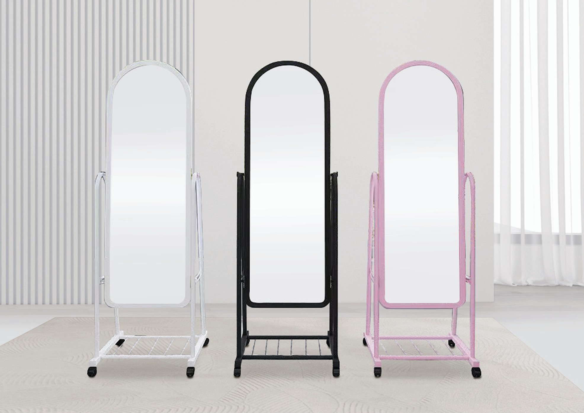 Standing Mirror ( Black / White / Pink )