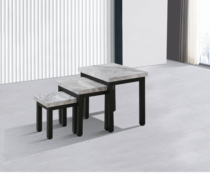 Nest of Tables (Light Grey Marble Effect)