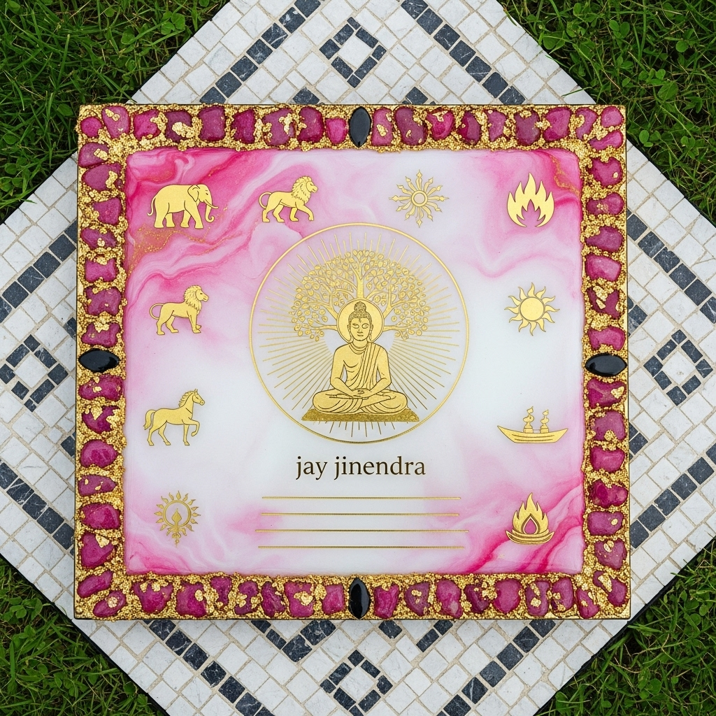Jay Jinendra Buddha-Themed Decorative Resin Tray