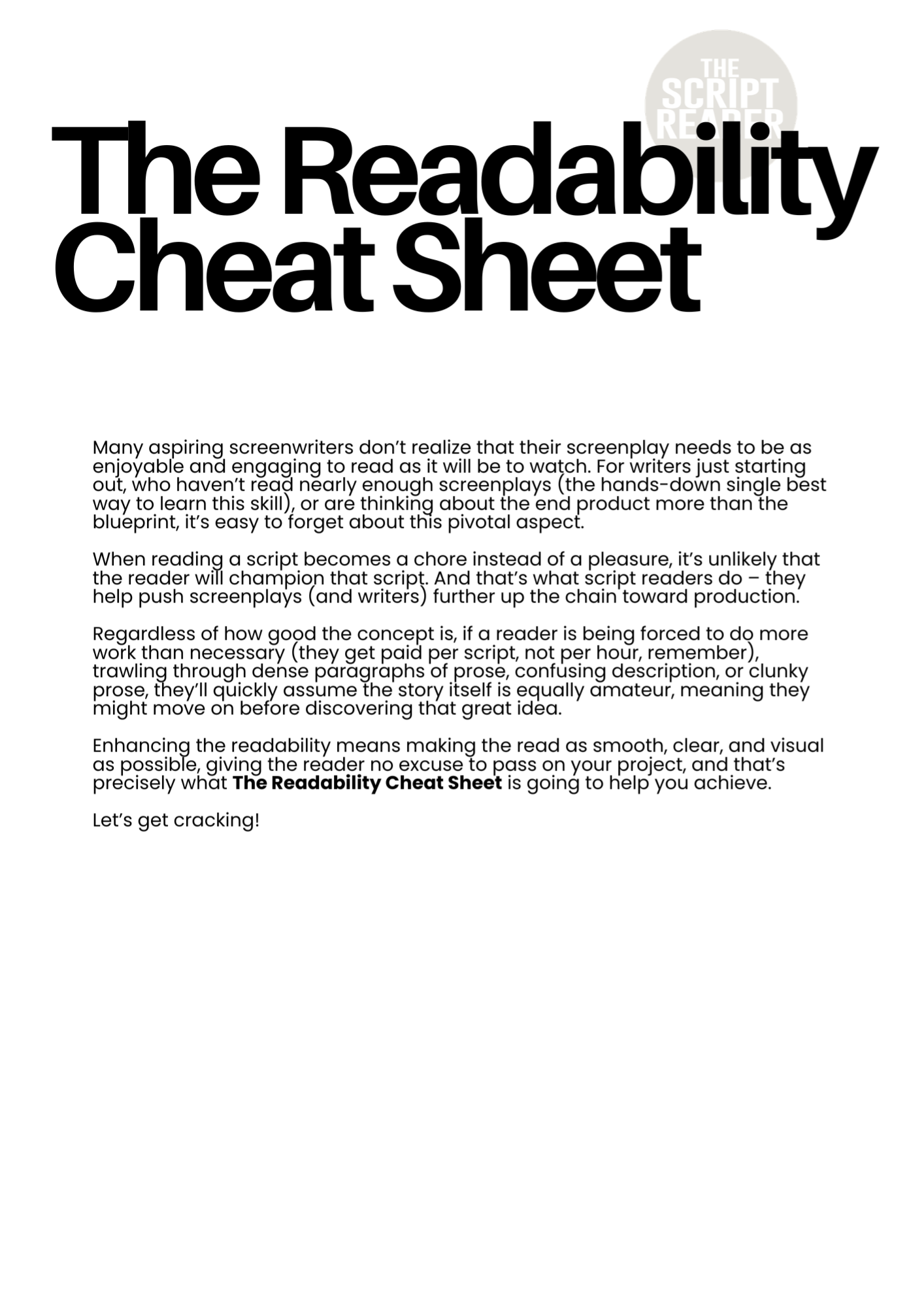 The Readability Cheat Sheet