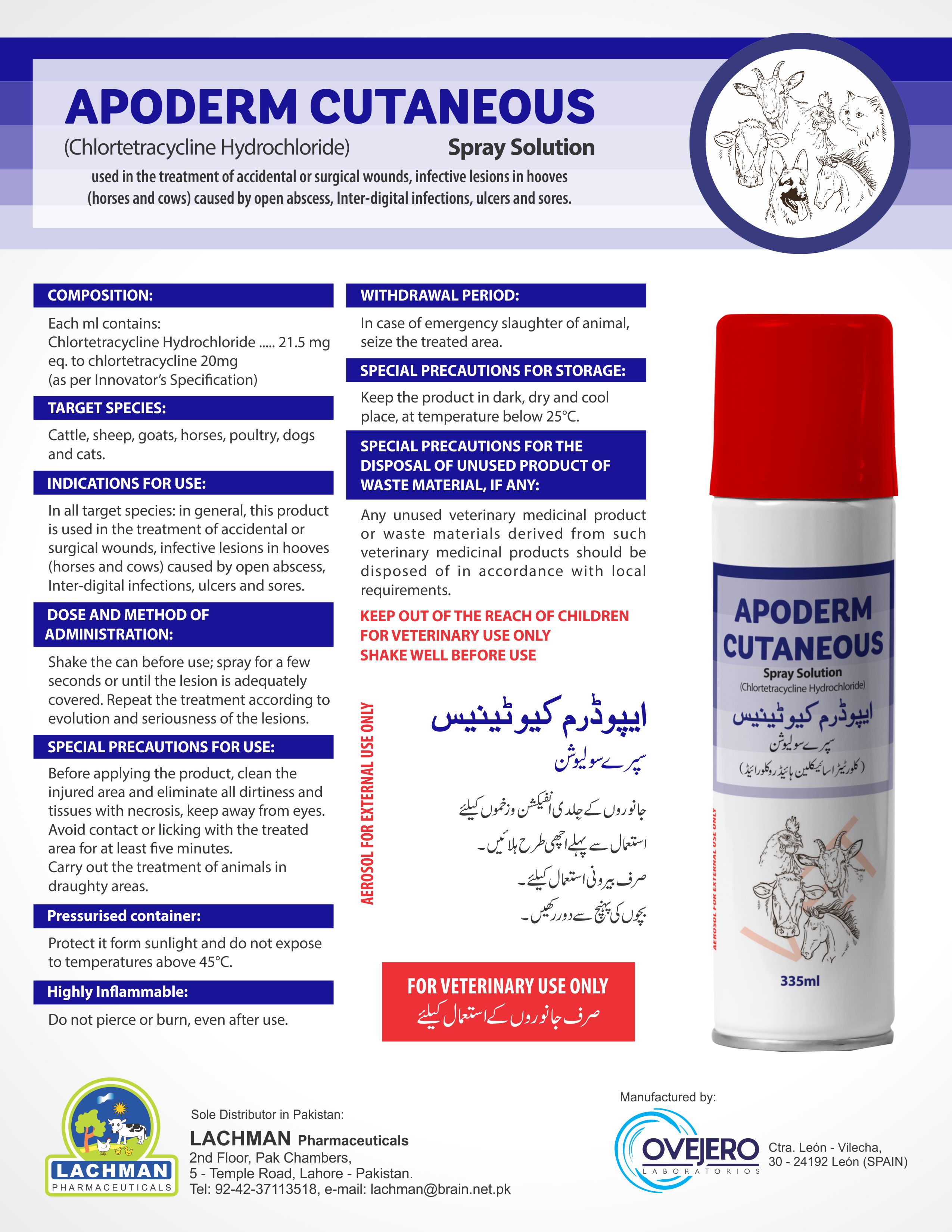 Apoderm Cutaneous Spray Solution