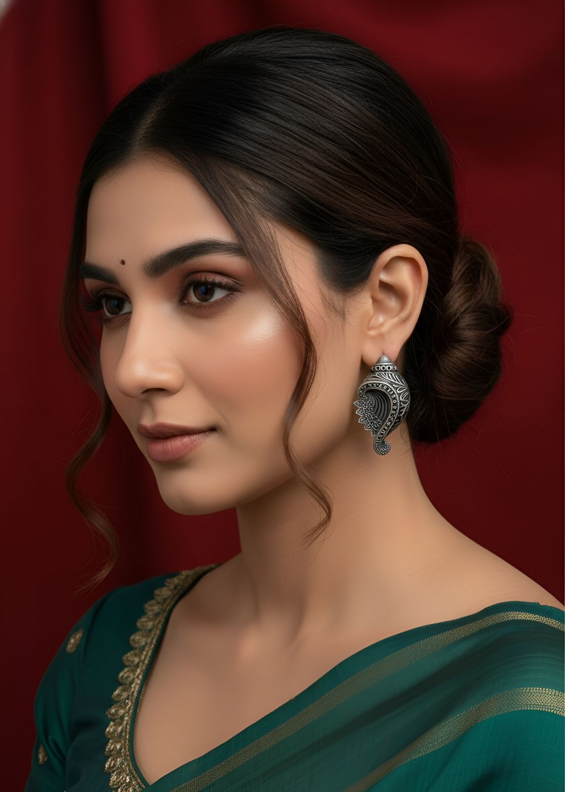 Antique Silver Paisley Earrings