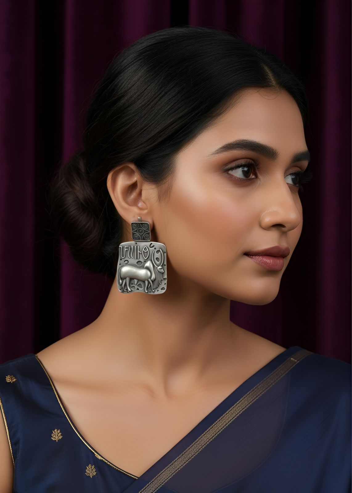 Ancient Oxidised Brass Earrings