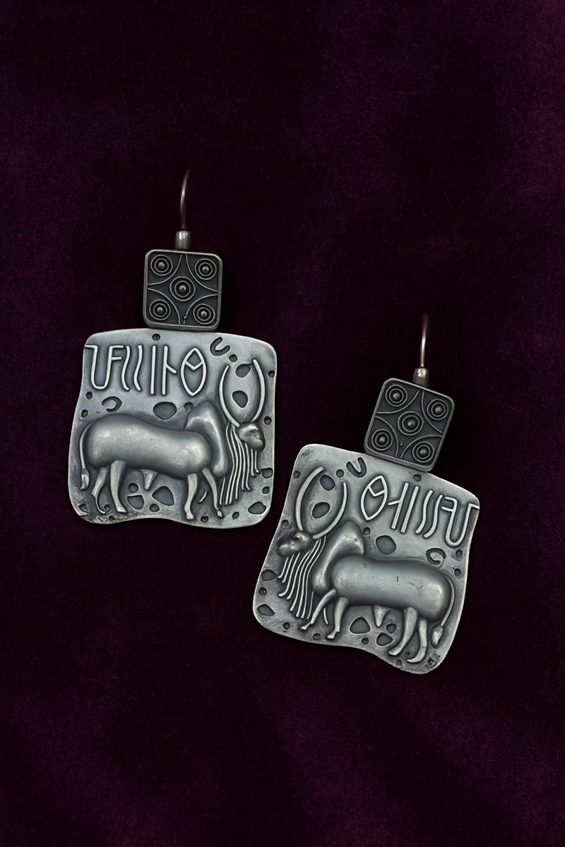 Ancient Oxidised Brass Earrings