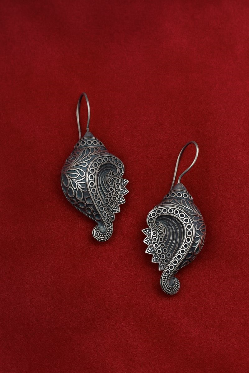 Antique Silver Paisley Earrings