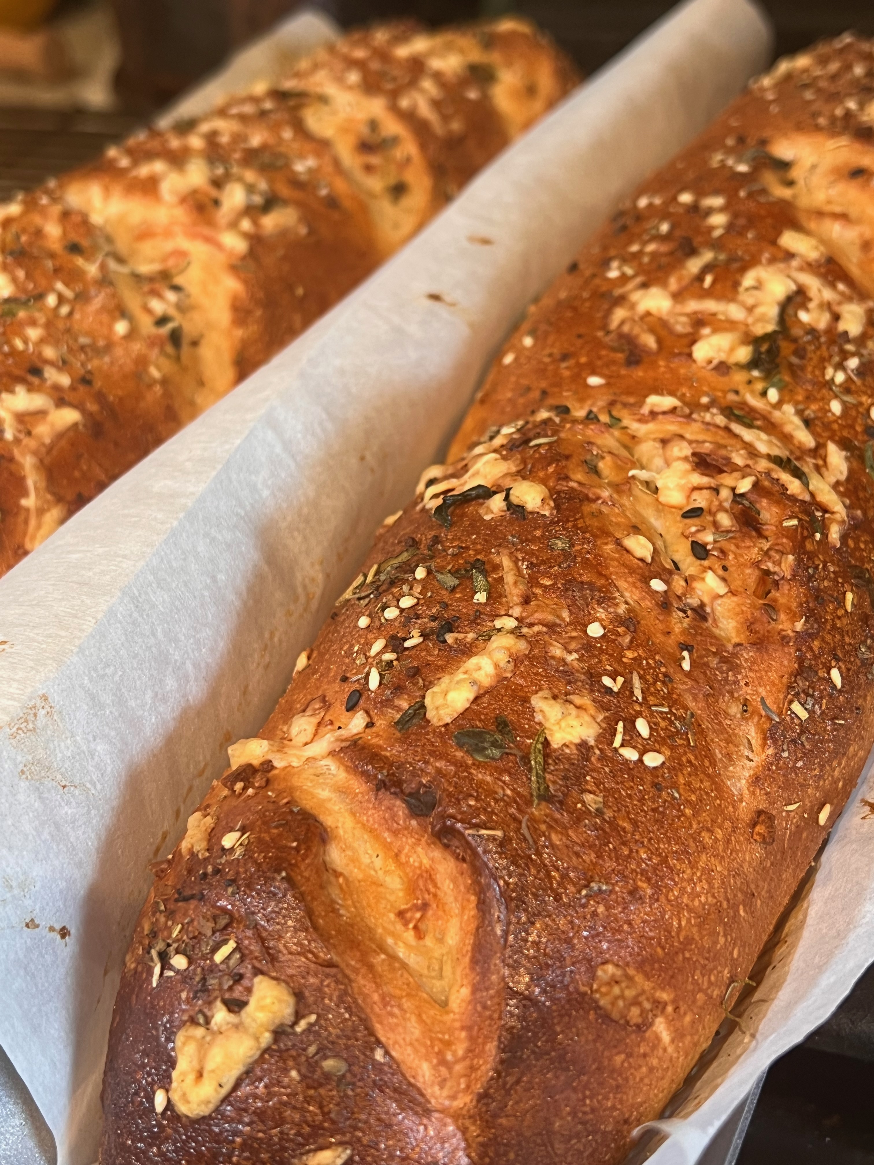 Mini Herbed Italian-Asiago French Organic Sourdough Loaf