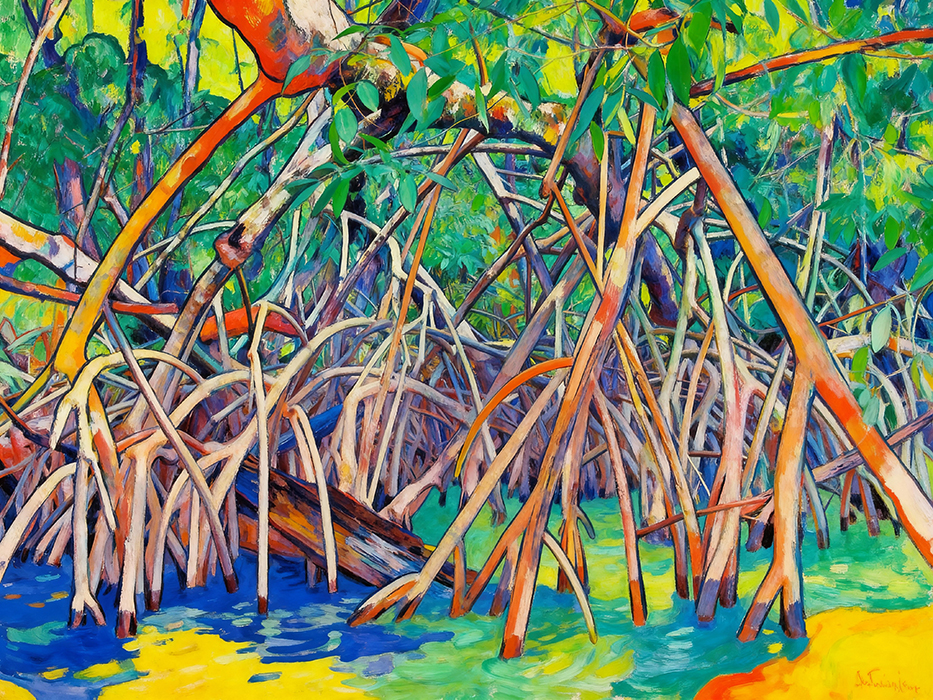 Tableau de mangrove colorée