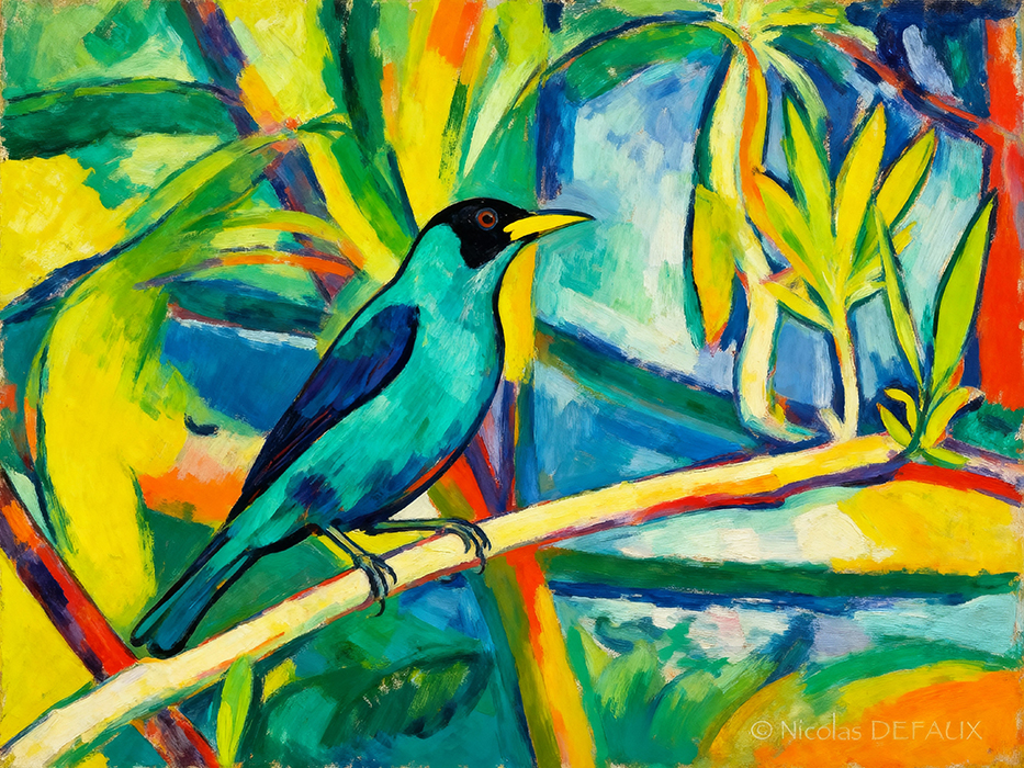 Tableau d'oiseau tropical