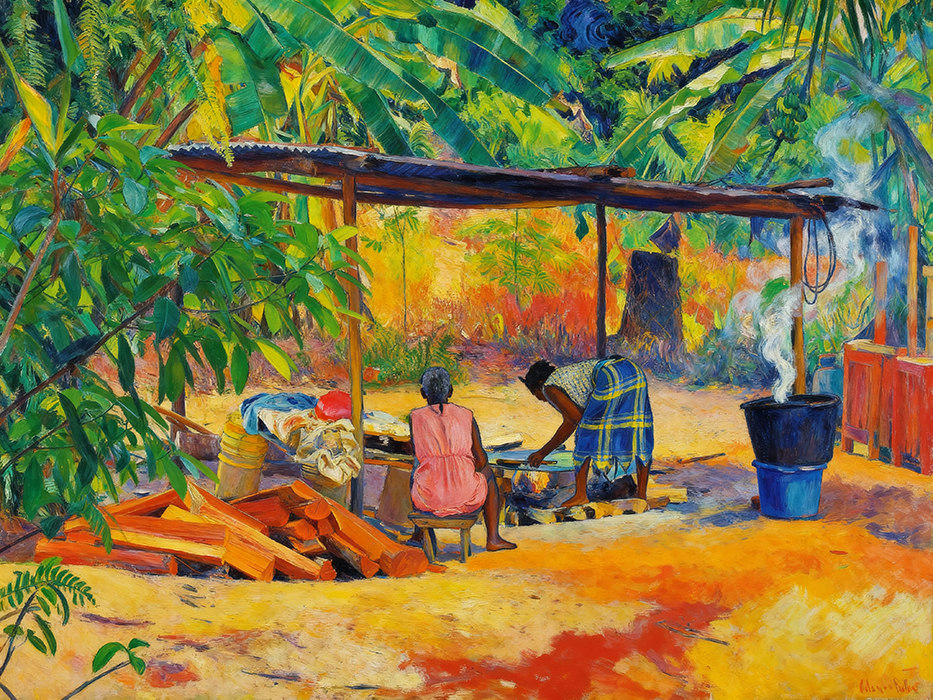 Cuisine traditionnelle en plein air