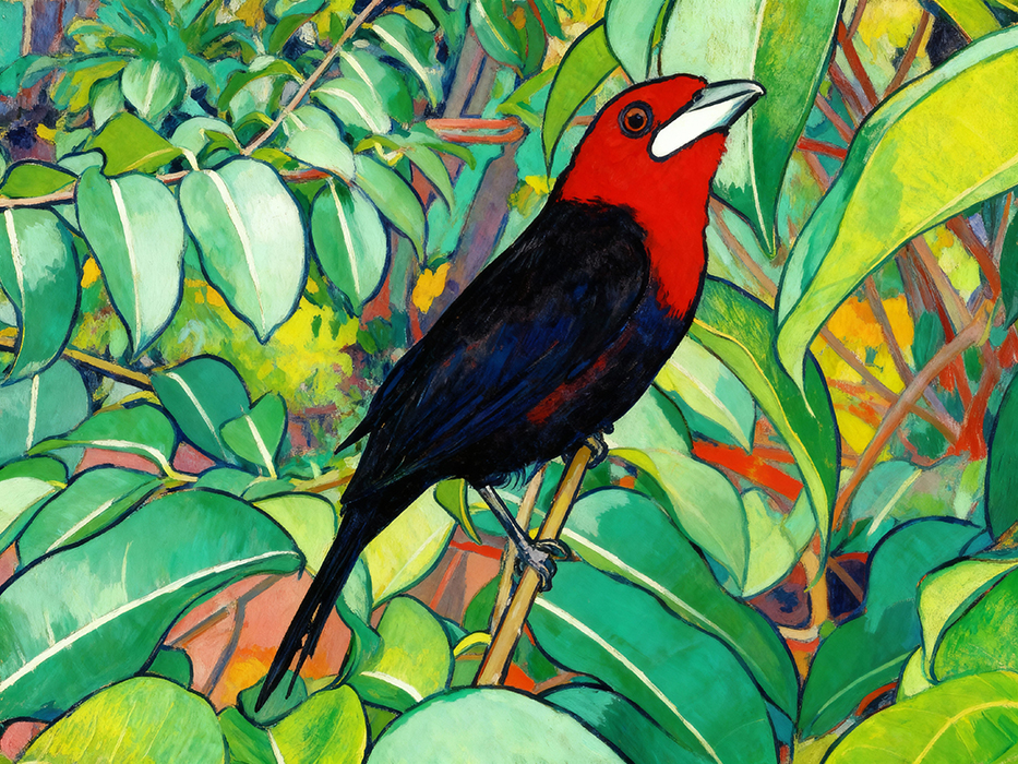 Oiseau exotique peint à la main