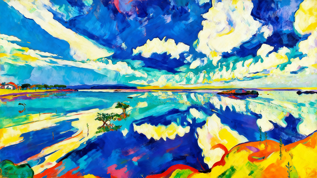 Tableau abstrait de paysage