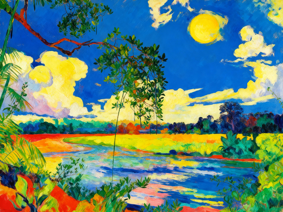 Tableau paysage coloré