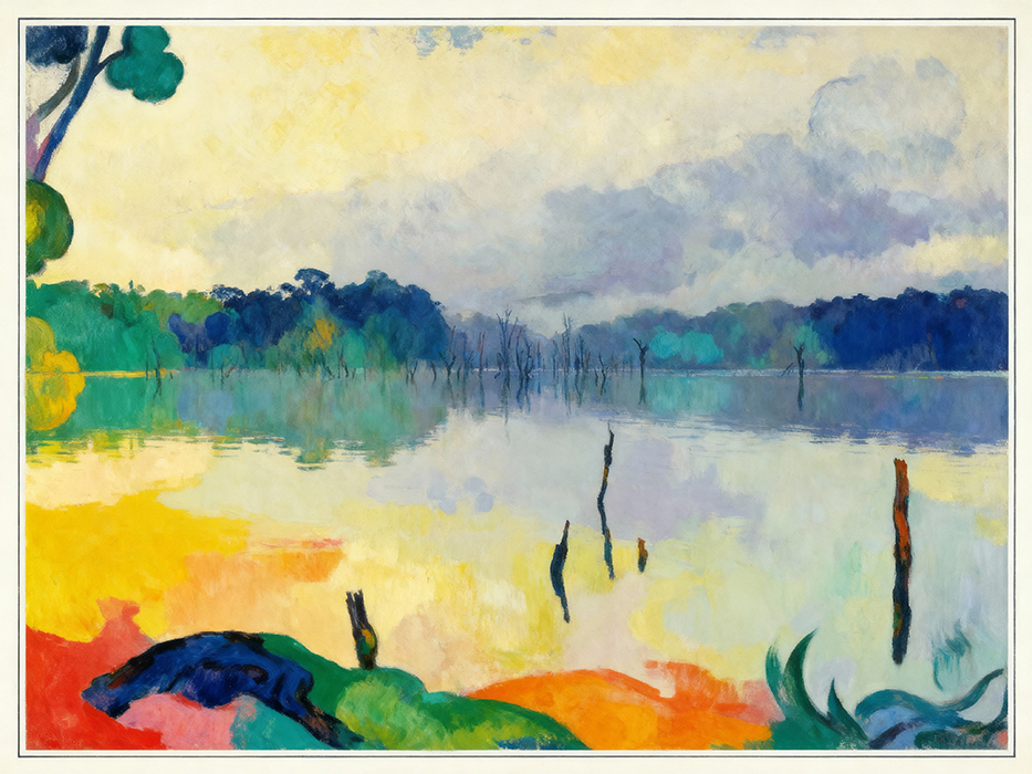 Tableau paysage coloré