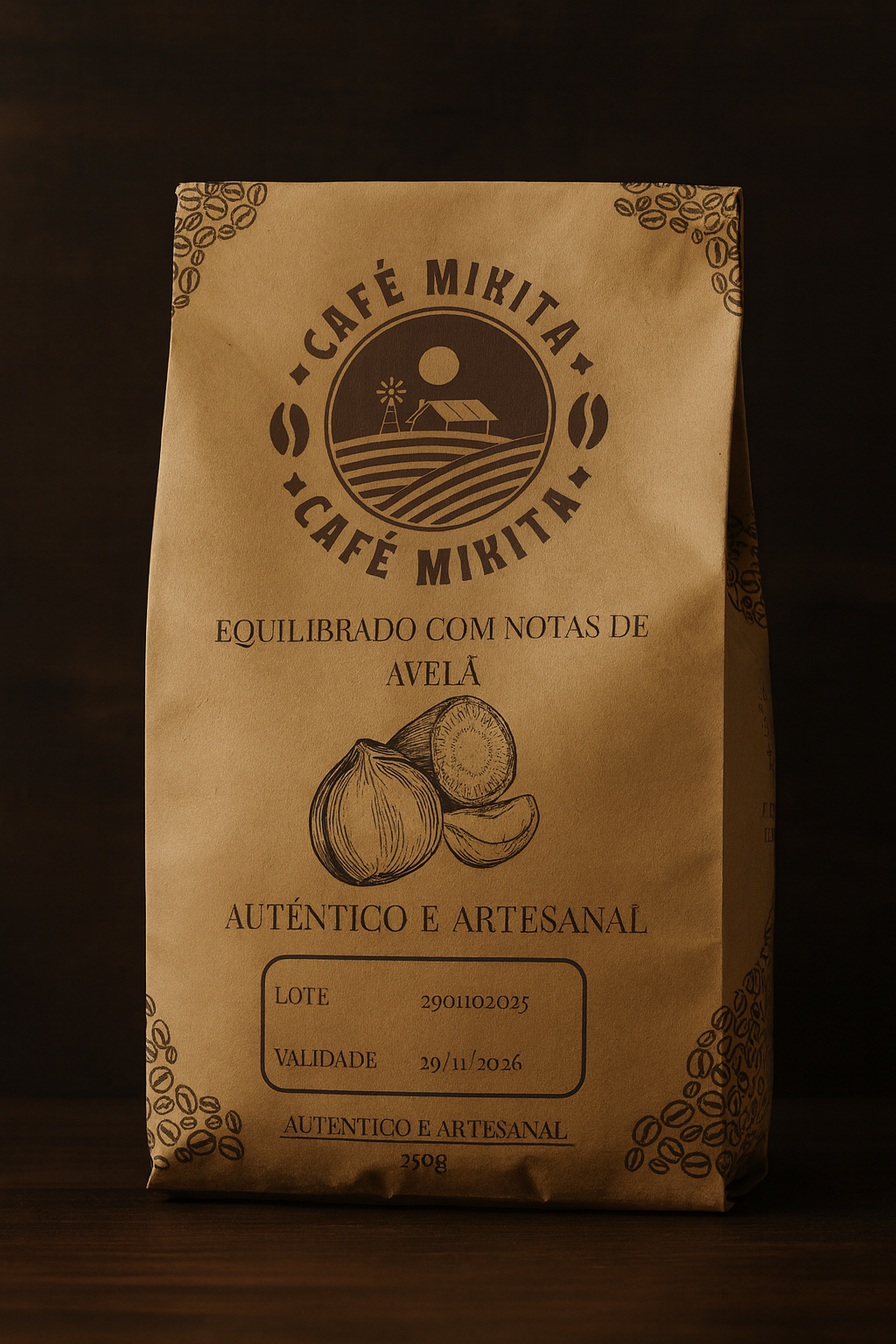 Café com notas equilibradas de avelã