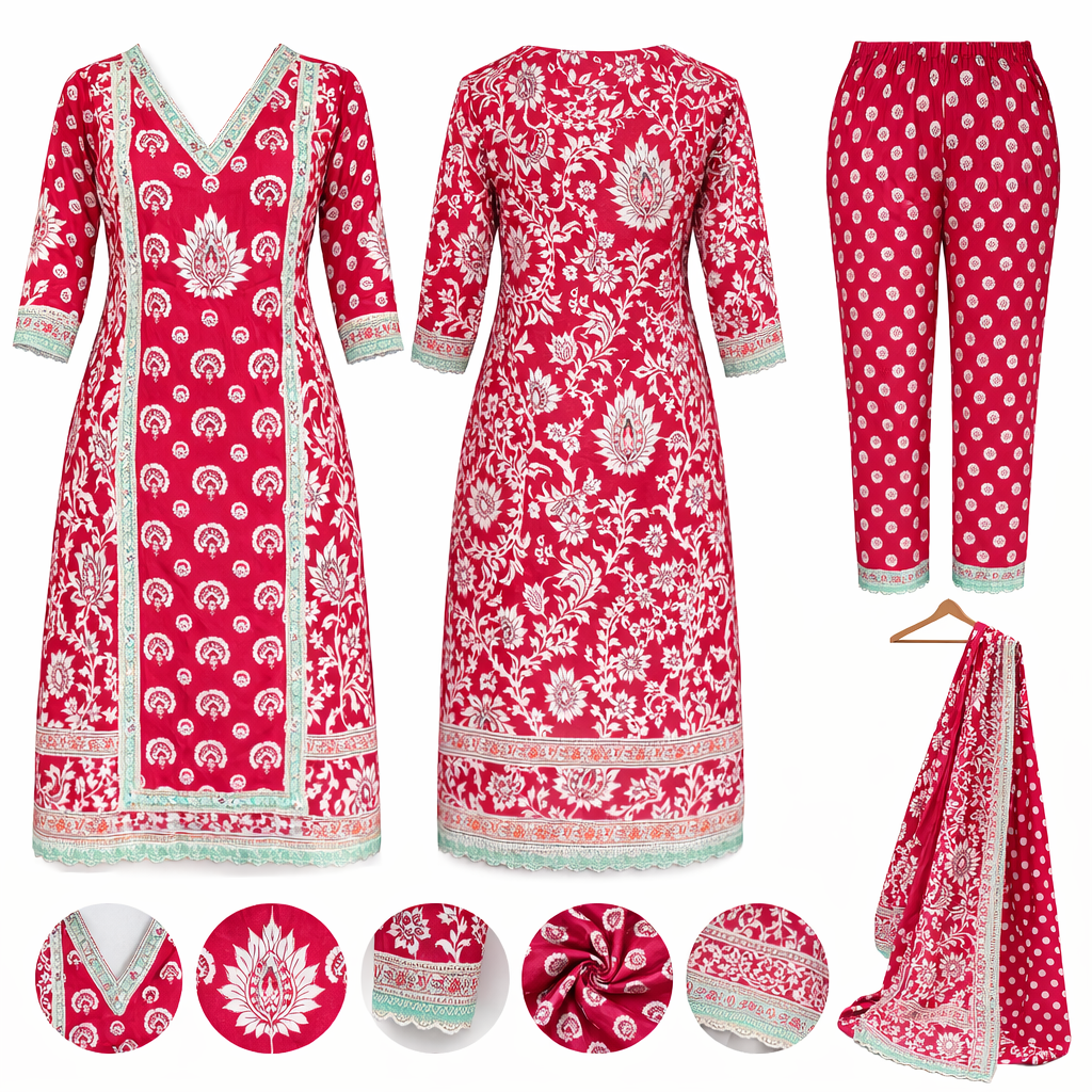 Printed Cotton Kurta Set