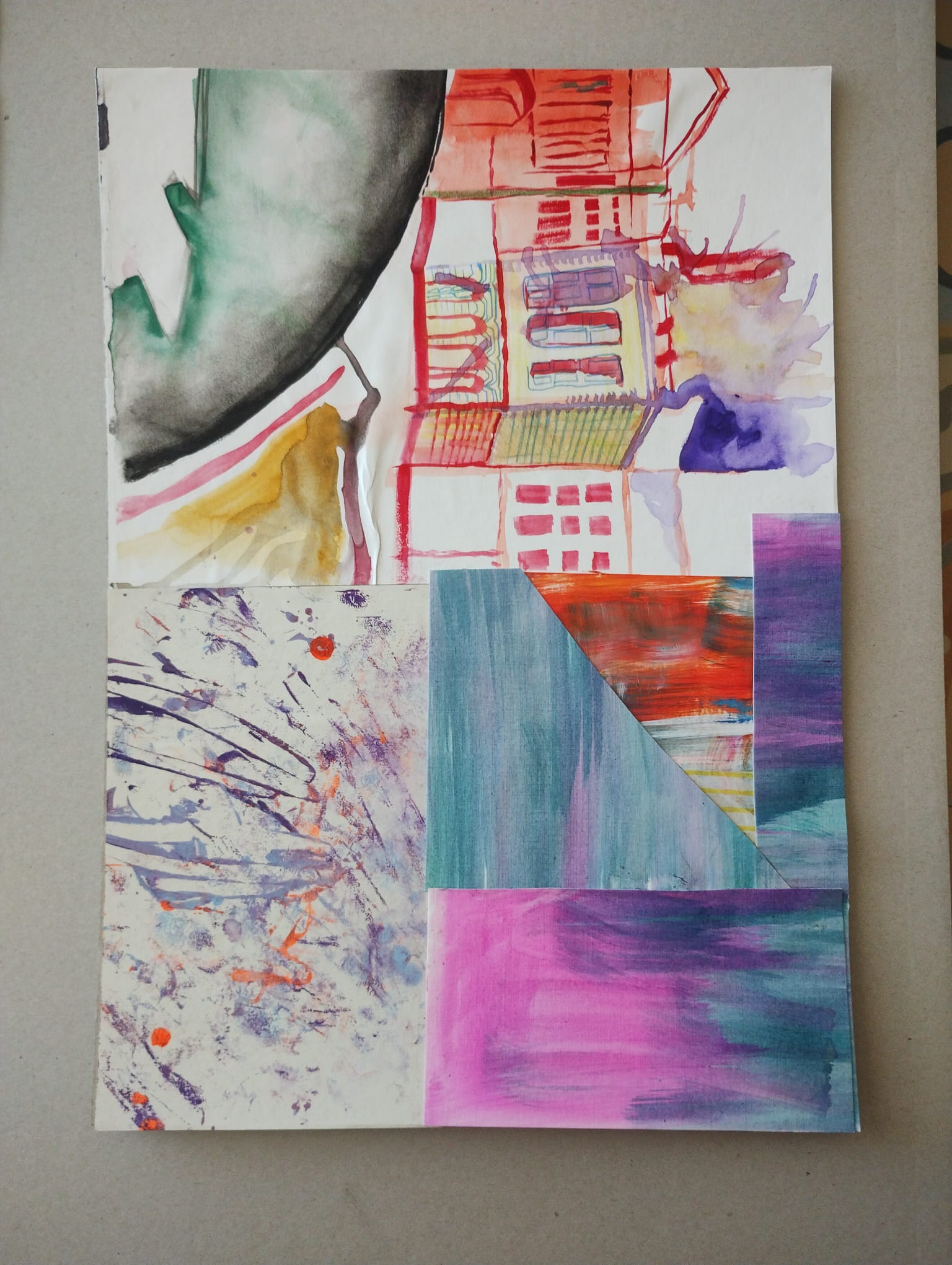 Abstract Mixed Media Painting - A3 size