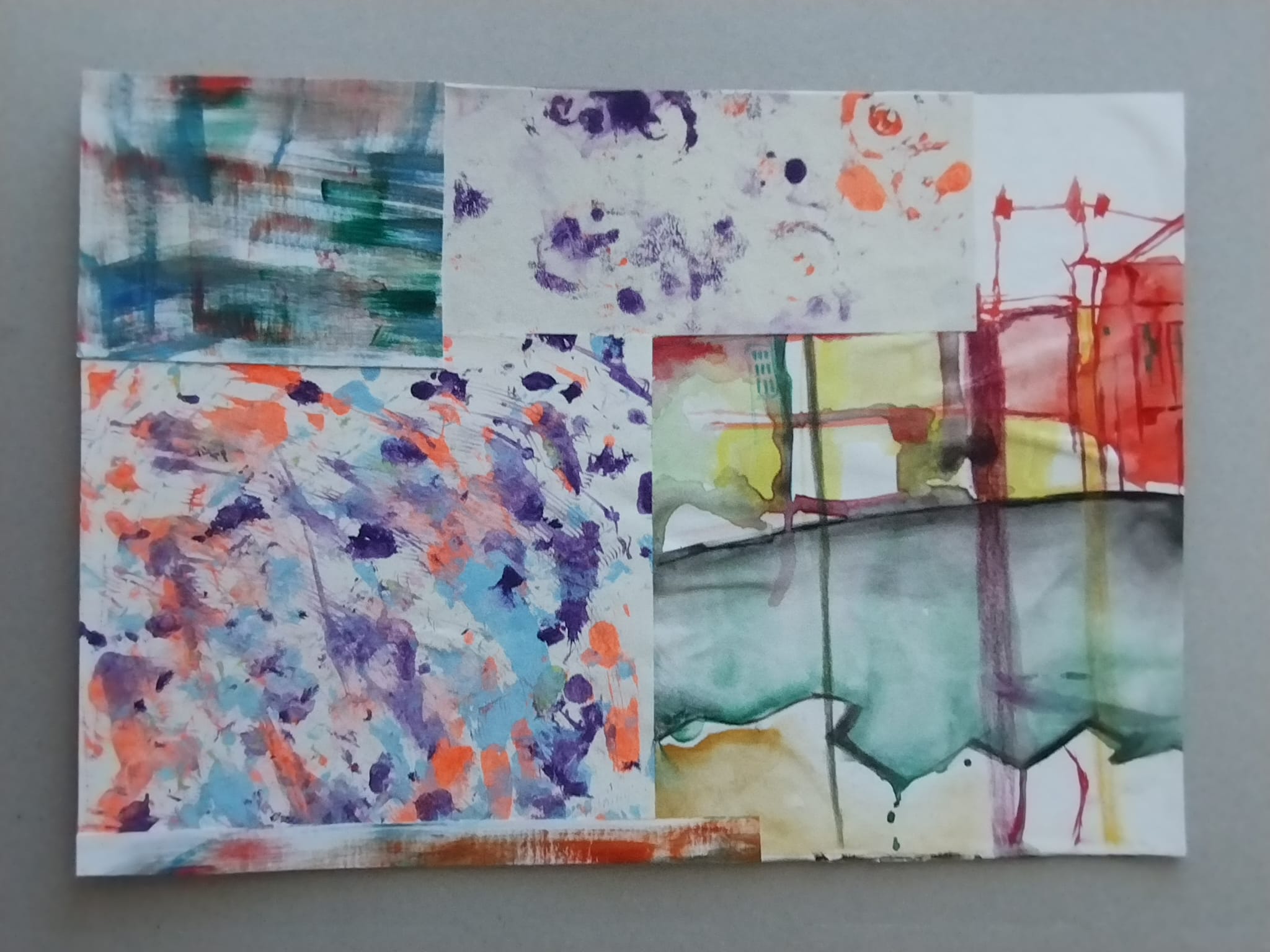 Abstract Mixed Media Art Print A3 Size