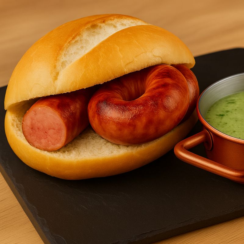 Pão com Linguiça Apimentada