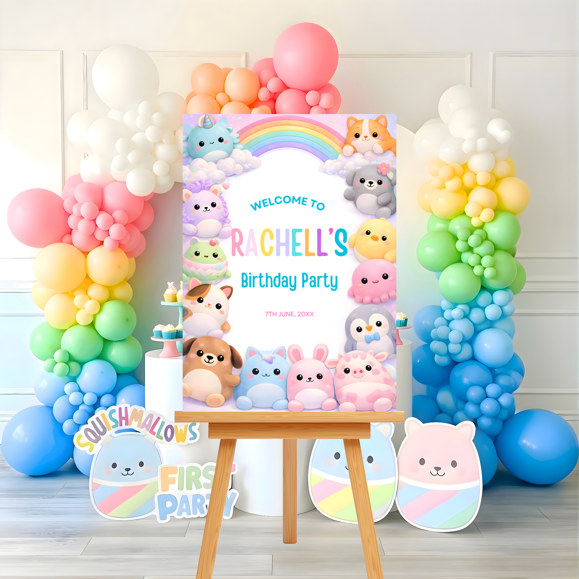 Squishmallows Birthday Party Welcome Sign