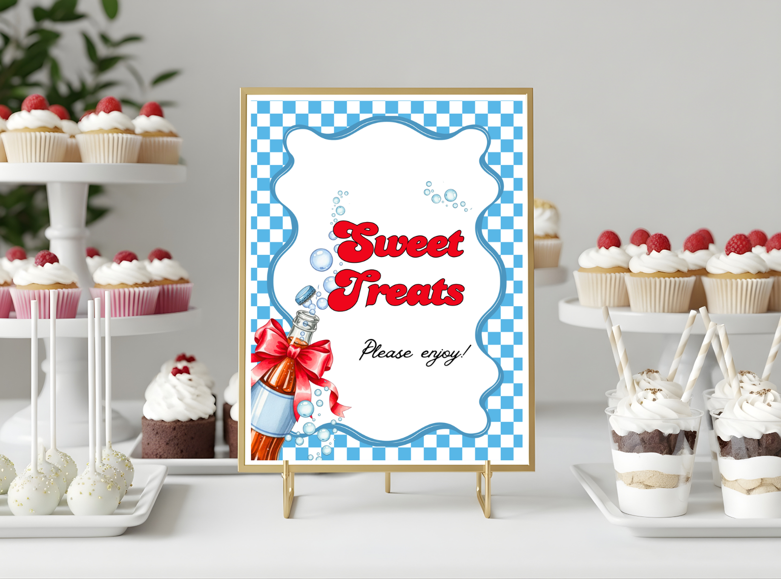 Blue Ready to Pop Baby Shower Signs 