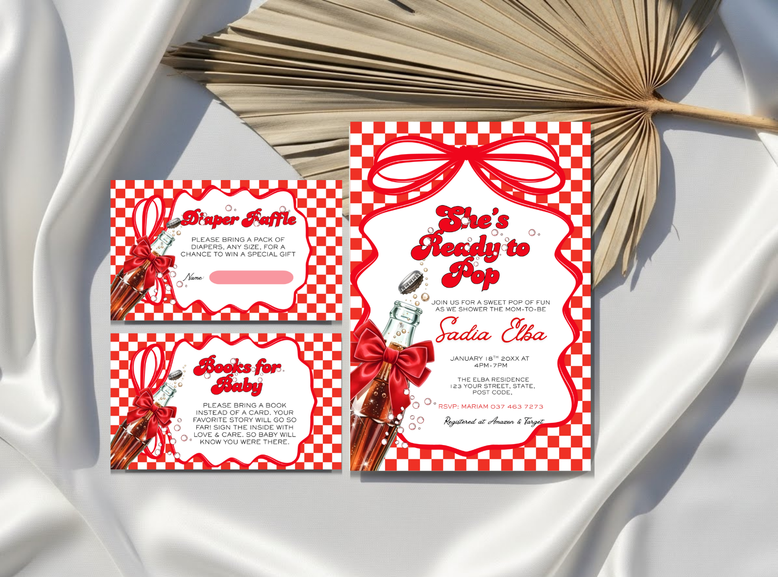 Ready to Pop Baby Shower Invitation Set