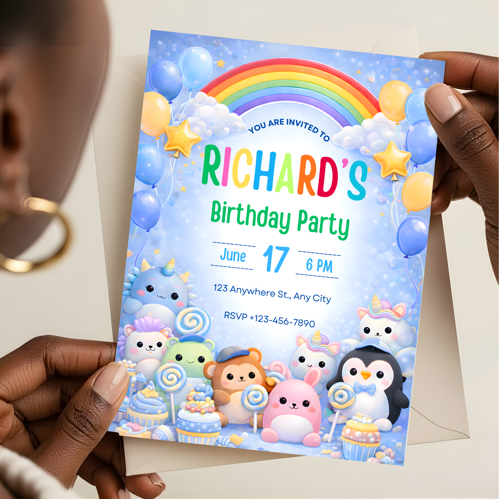 Squishmallow Birthday Invitation Template