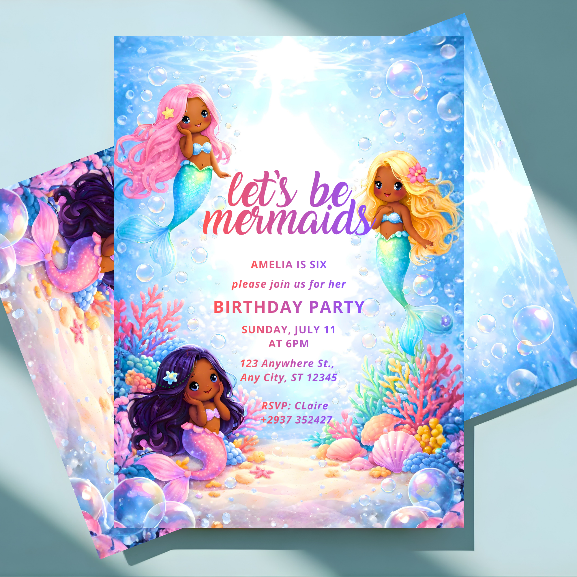 Mermaid Birthday Invitation