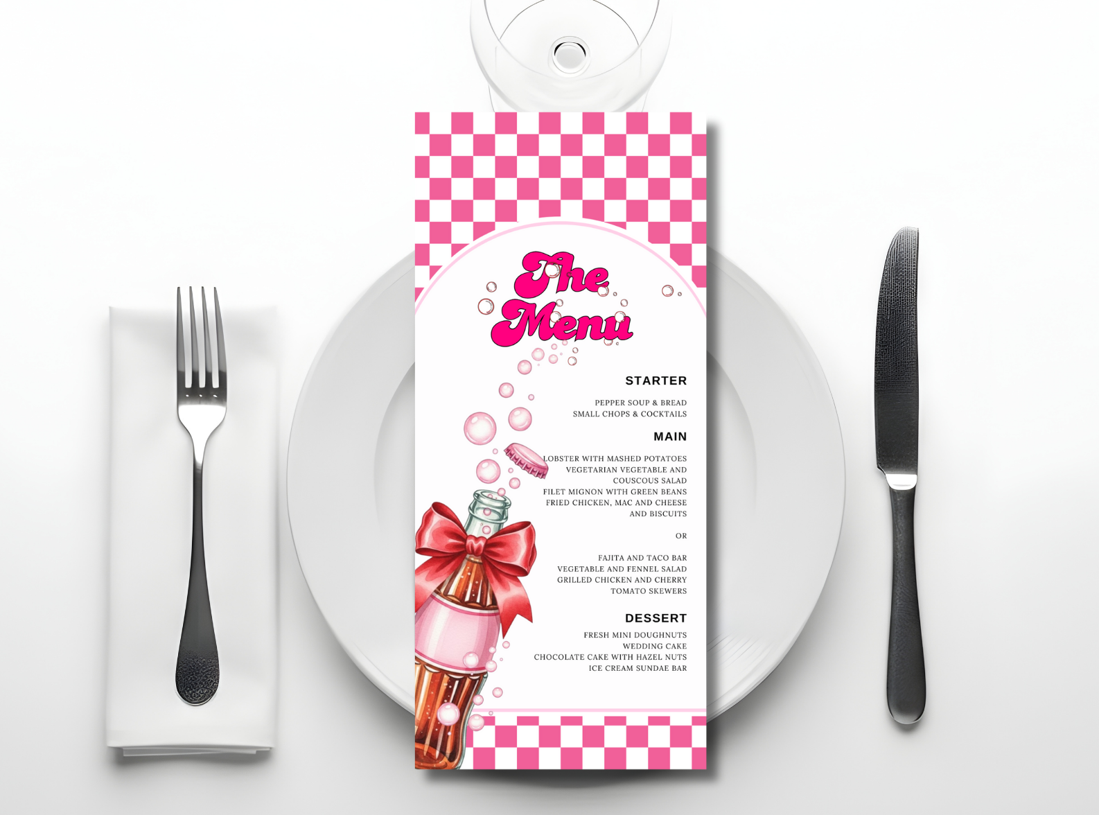 She's Ready to Pop Baby Shower Menu  