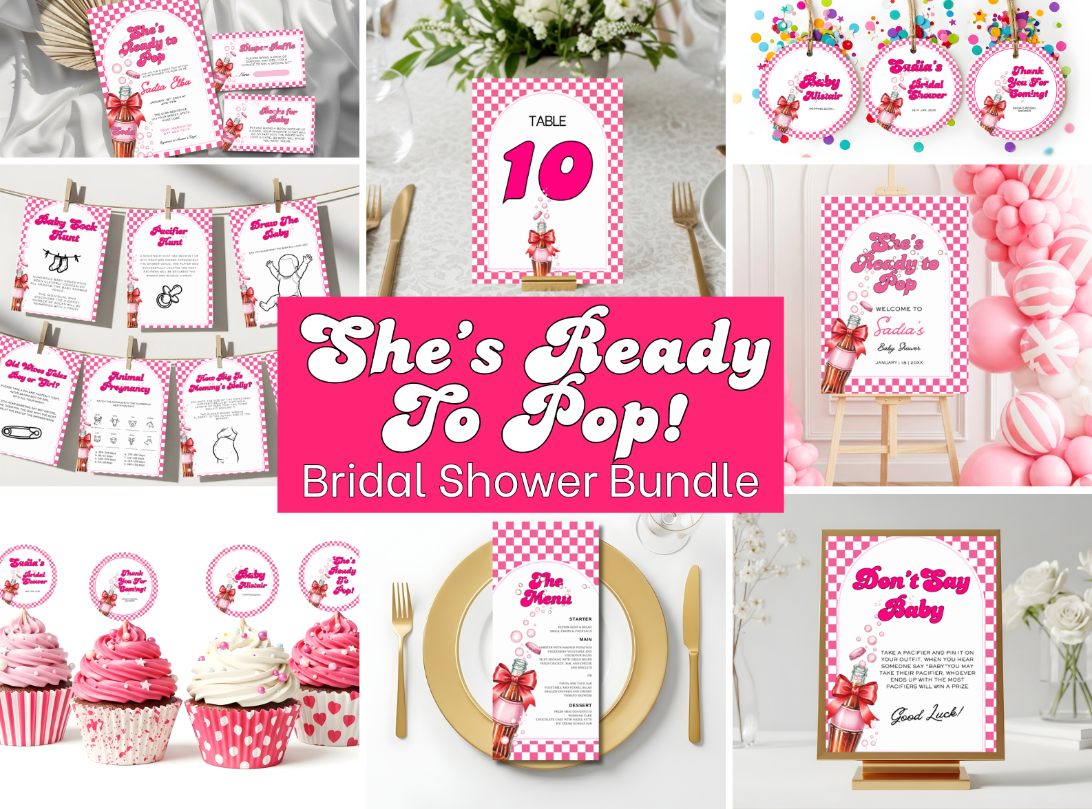 She's Ready to Pop Baby Shower Bundle