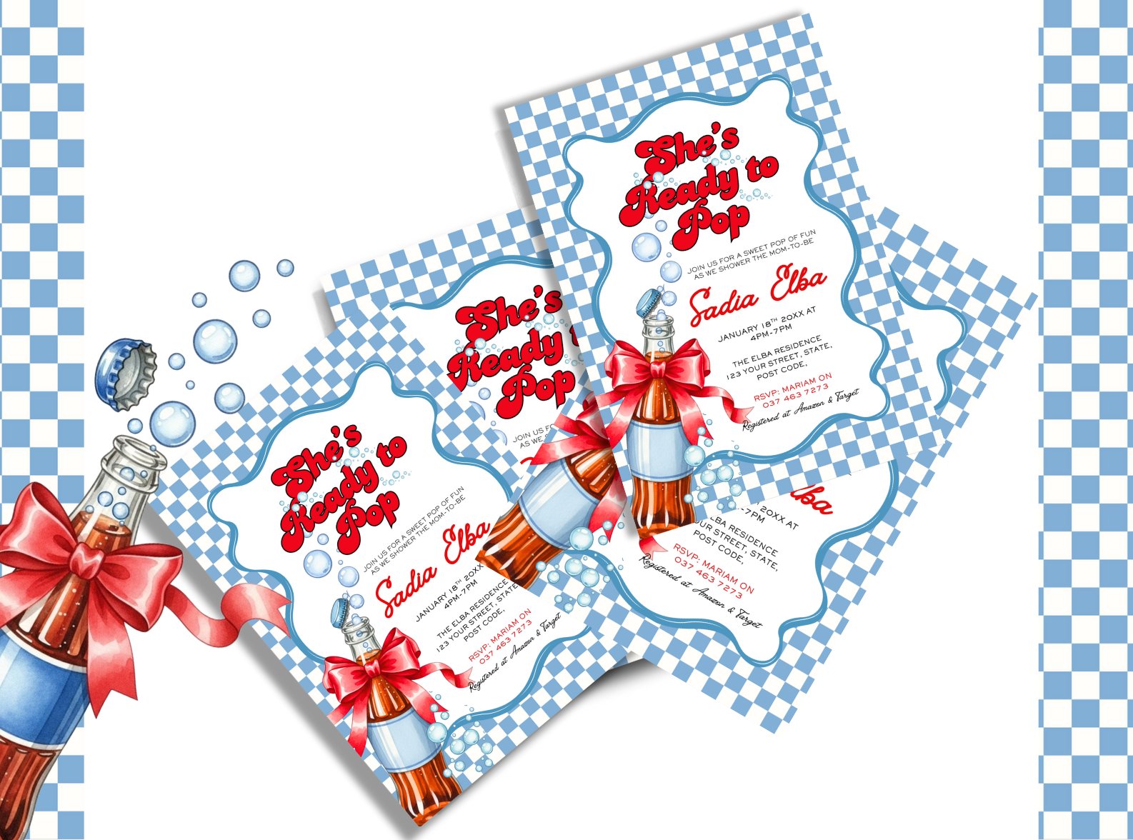 She's Ready to Pop Baby Shower Invitation Cards
