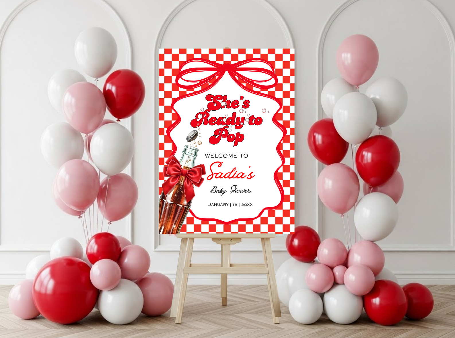 She’s Ready to Pop Baby Shower Welcome Sign