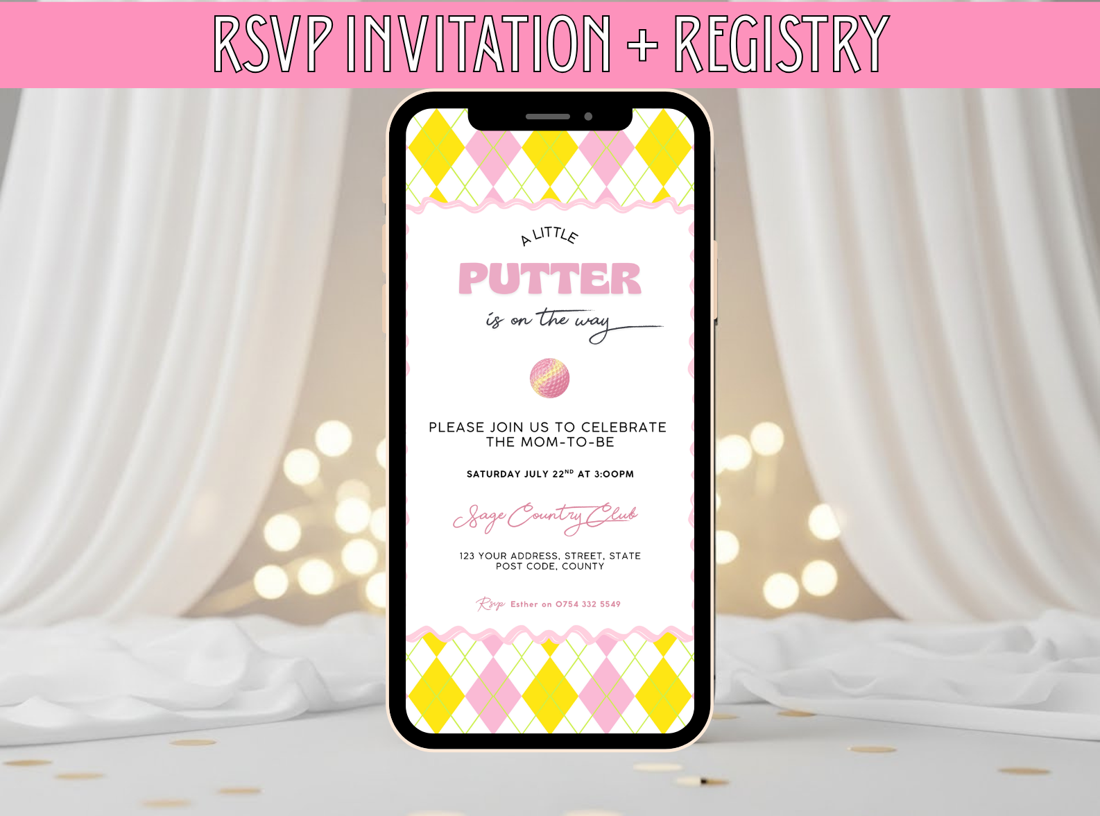 Little Putter Golf Baby Shower RSVP Invitation