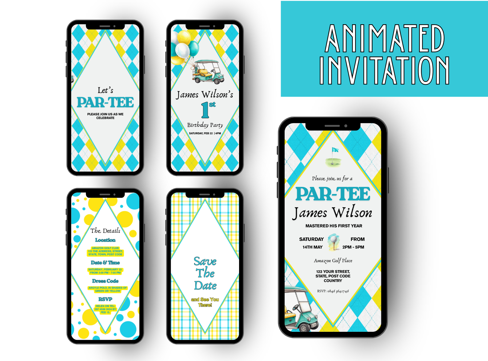 Golf Themed Animated Invitation