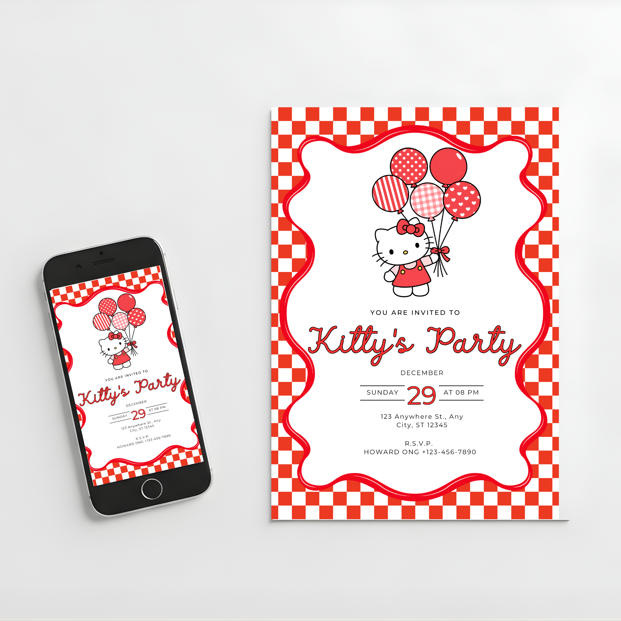 Hello Kitty Birthday Invitation