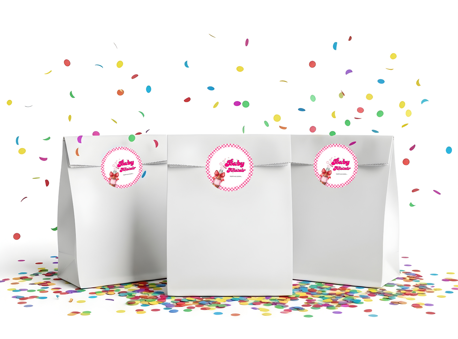 She's Ready to Pop Favor Tags & Stickers