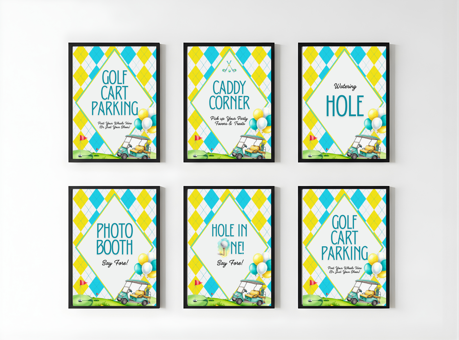 Golf Birthday Party Signs 