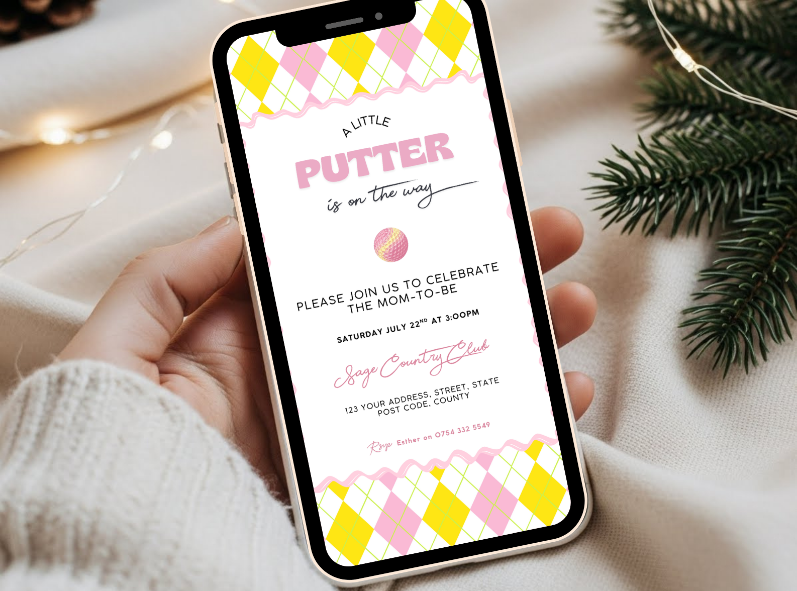 Little Putter Golf Baby Shower RSVP Invitation
