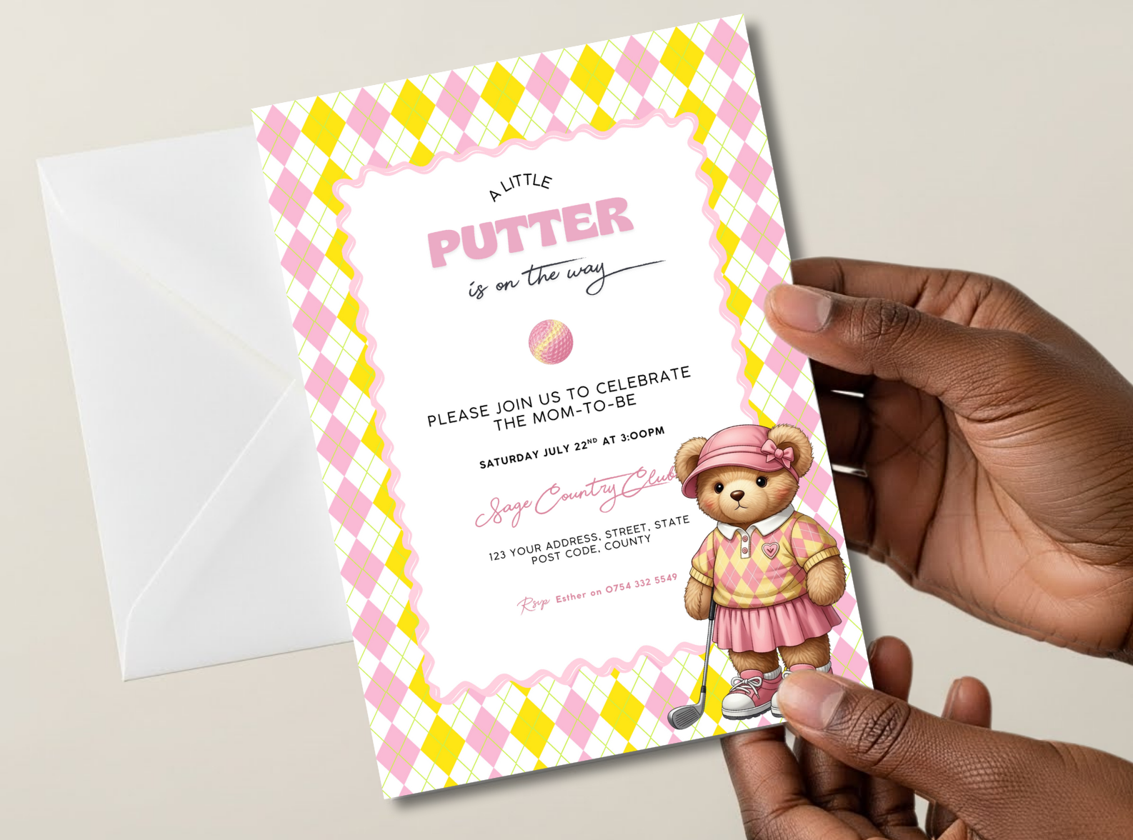 Golf-Themed Baby Shower Invitation