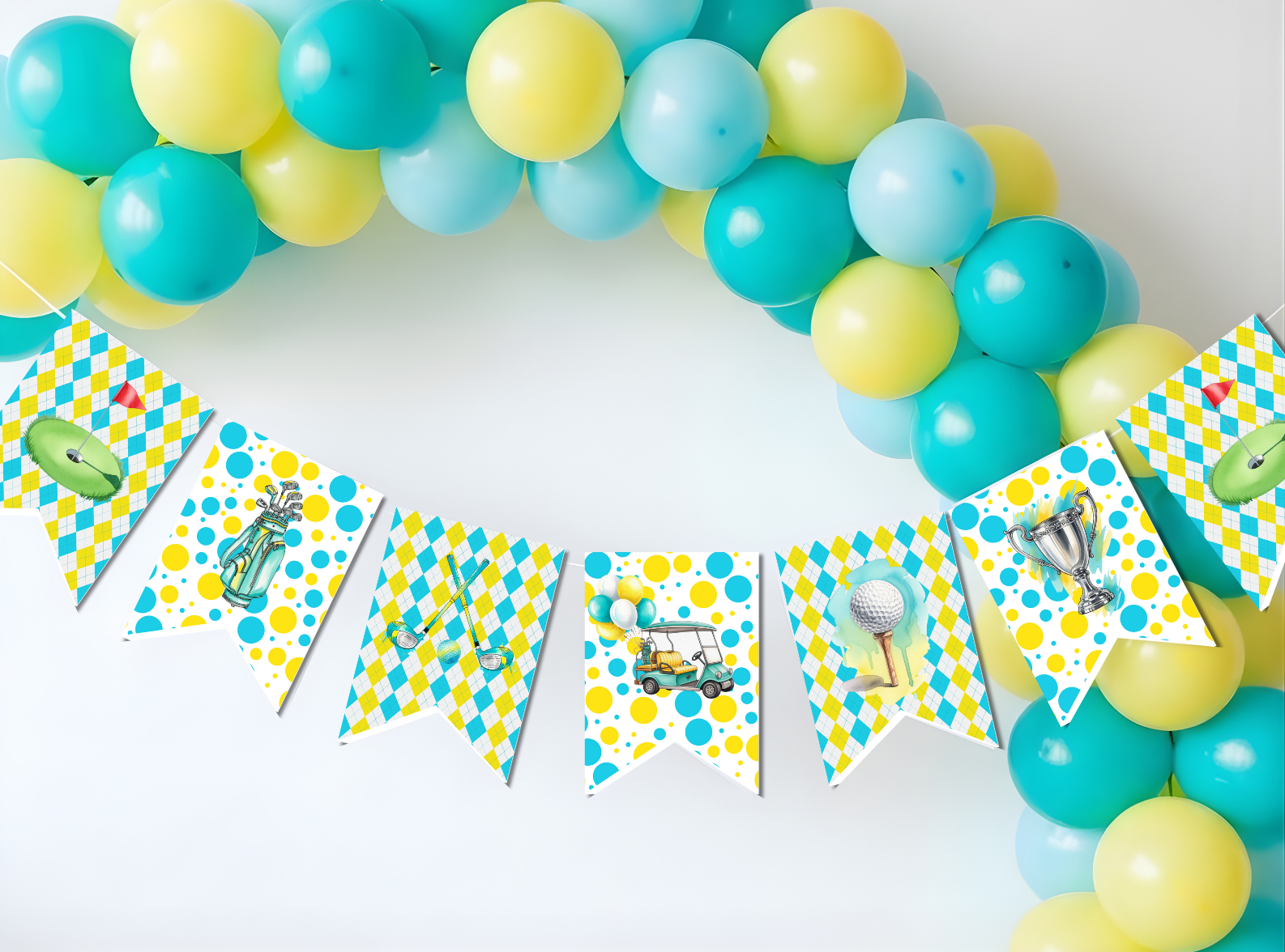 Golf First Birthday Banner